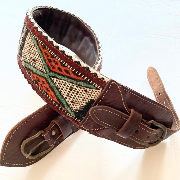 Anthropologie Double Buckle Western Cinch Belt Sz M Brown  display picture 2